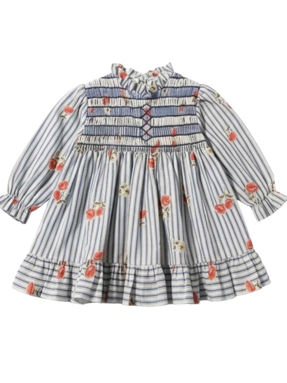 VTG 1970s Floral Striped Dress
